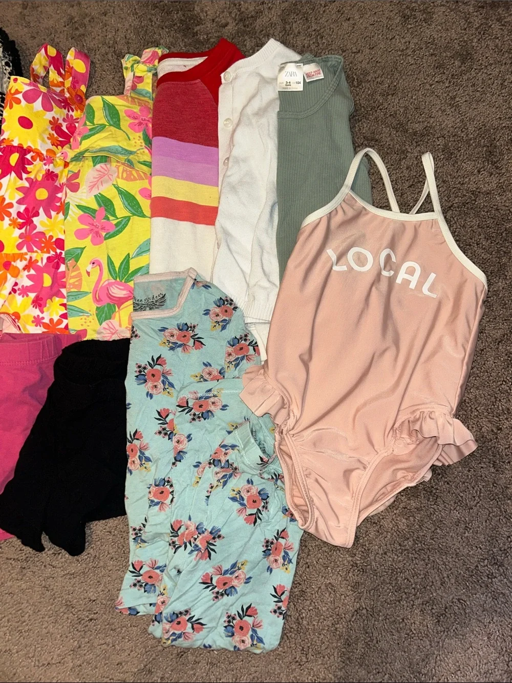 Toddler girls 4T pjs, romper, top, swimsuit, shorts bundle!!